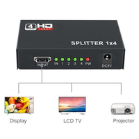 1x4 konwerter splittera kompatybilny z HDMI 1 na 4 wyjścia wzmacniacz splittera HD 1.4 HDCP 1080P podwójny wyświetlacz dla HDTV DVD PS3 Xbox 3